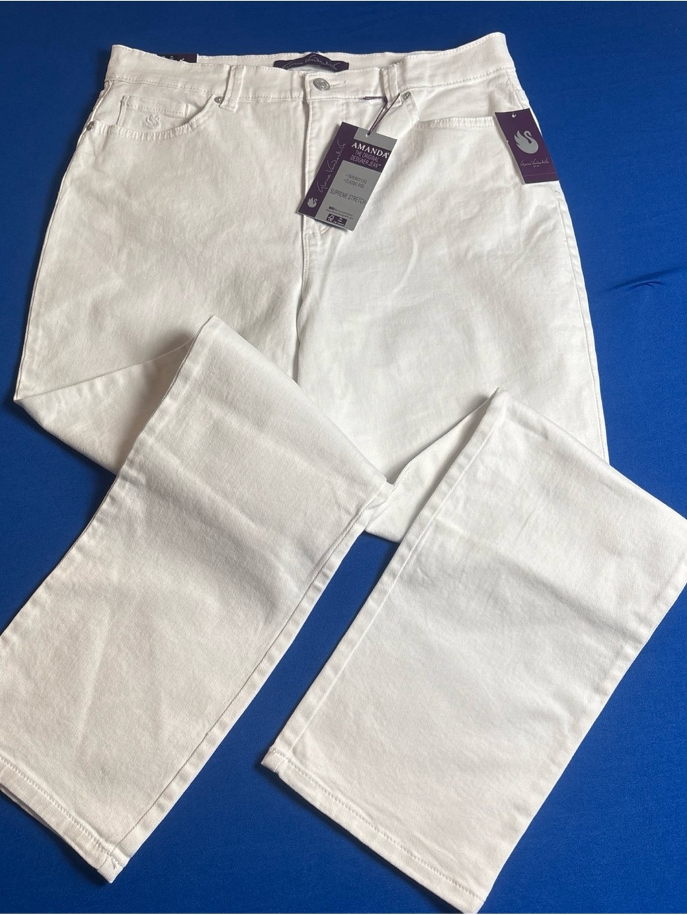 Gloria vanderbilt New women's amanda jeans Sz 12  Super Stretch White